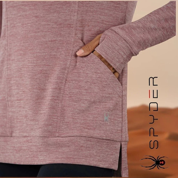 Spyder | Womens Tunic Length Hoodie | Rose Pink | NWT - Picture 3 of 4